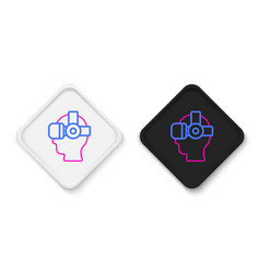 Line Virtual Reality Glasses Icon Isolated On