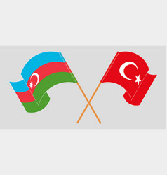 Crossed And Waving Flags Azerbaijan And Turkey