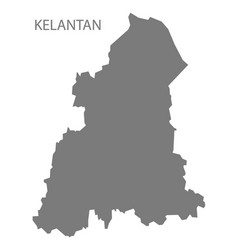 Kelantan Malaysia Map Grey