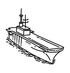 Marine Assault Ship Icon Doodle Hand Drawn