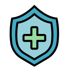 Medical Shield Icon Flat