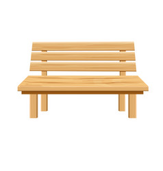 Wooden Park Bench Garden Furniture In Cartoon