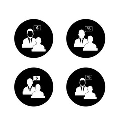 Business Financial Adviser Icon Set Rounded