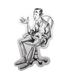 Man Sitting On A Chair Sketch Storyboard Cartoon