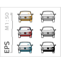 Retro Old Bmw Car Icons Set