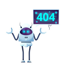 404 Page With Cartoon Screen And Funny Robot