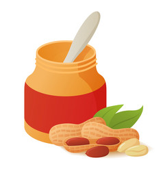 Jar With Peanut Butter And A Knife Sweet Natural