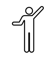 Man Raised Arms Icon Male Person With Open Hands