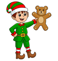 Christmas Elf Cartoon Colored Clipart