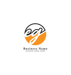 E G Eg Initial Letter Handwritten Signature Logo