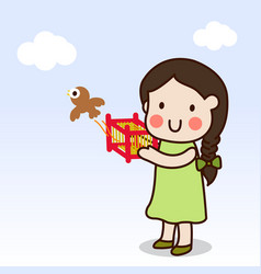 Girl Releasing Bird From Cage To Freedom