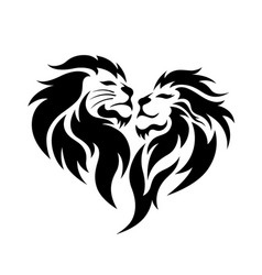 King And Queen Lions In Heart Shape