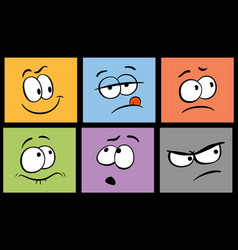 Set Of Cartoon Face Expression Comic