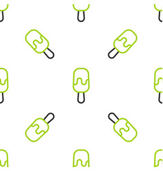 Line Ice Cream On Stick Icon Isolated Seamless