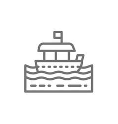 Traditional Thai Tourist Boat Line Icon