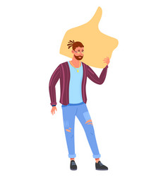 Approval Sign Man Holding Thumbs Up Symbol