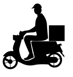 Delivery Man Icon On White Background Food