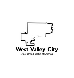 Map Of West Valley Utah City Modern Simple Logo