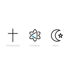 Set Christianity Irreligion And Islam Icons