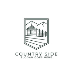 Country Side Outline Logo Design Square Line