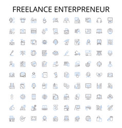 Freelance Enterpreneur Outline Icons Collection