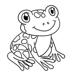 Frog Coloring Page Isolated For Kids