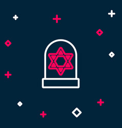 Line Tombstone With Star Of David Icon Isolated