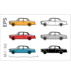 Retro Old Bmw Car Icons Set