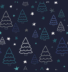 Winter Forest Seamless Pattern Dark Texture