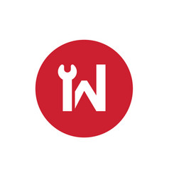 Initial Letter W Wrench Logo Design