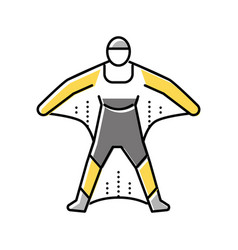 Wingsuit Flight Sport Man Color Icon