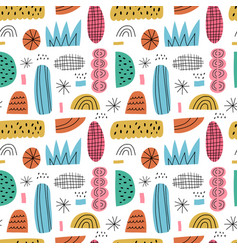 Cartoon Abstract Seamless Pattern Hand Drawn