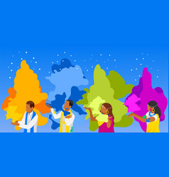 Holi Isometric Colorful Background