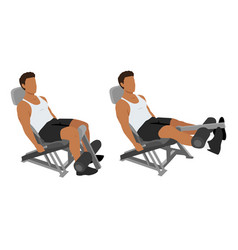 Man Doing Seated Machine Leg Extensions Exercise