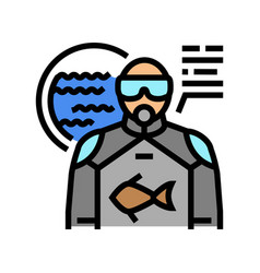 Marine Biologist Worker Color Icon