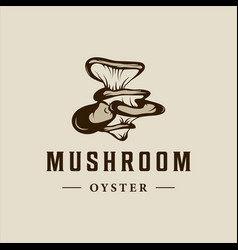 Oyster Mushroom Logo Vintage Template Icon