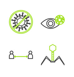 Set Line Bacteria Bacteriophage Safe Distance