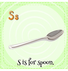 Flashcard letter S is for spoon Royalty Free Vector Image