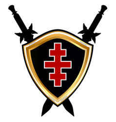 Templar shield icon Royalty Free Vector Image - VectorStock