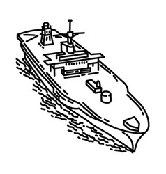 Marine Corps Amphibious Command Ship Icon Doodle