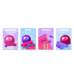 Realistic Yoga Poster Set