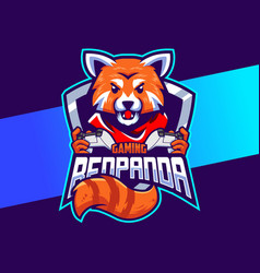 Red Panda Cute Mascot Character Esport Logo