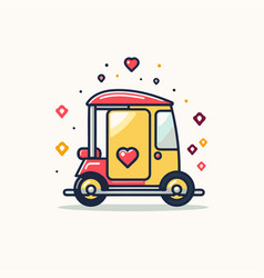 Tuk Car With Heart Shape Icon