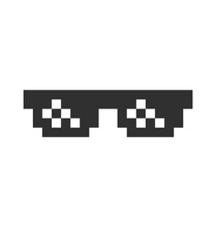 Black Simple Pixel Sun Glasses Icon