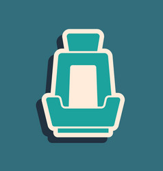 Green Car Seat Icon Isolated On Background