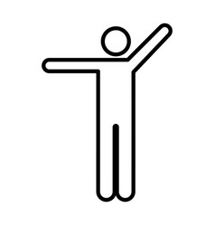 Man Raised Arms Icon Male Person With Open Hands