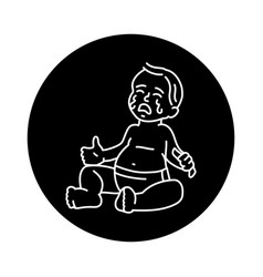 Baby Is Crying Black Line Icon Toddler