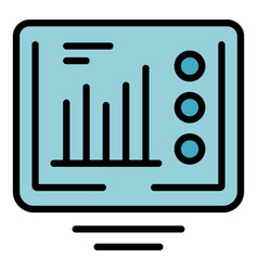 Online Graph Icon Flat