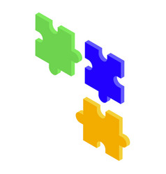 Three Colorful Puzzle Pieces Connecting