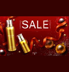 Cosmetics Christmas Sale Banner Beauty Product